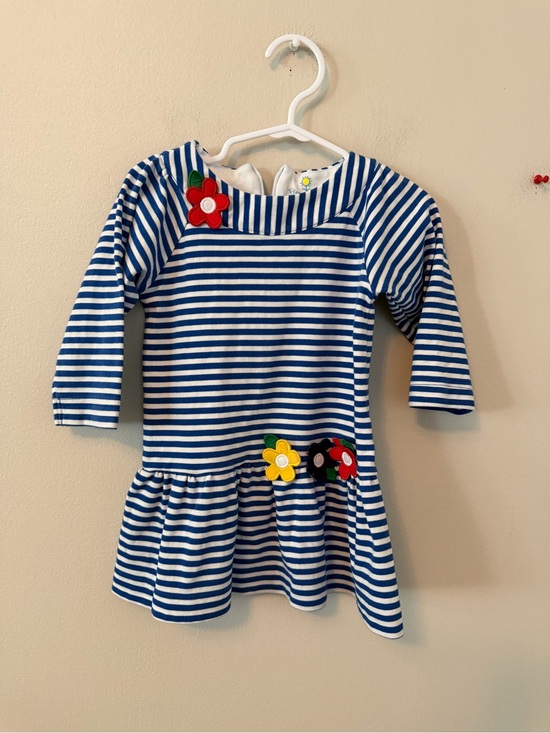 Florence Eiseman Other - Florence Eiseman Blue & White Striped Kids Dress with Flowers